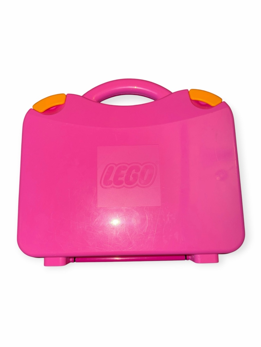 LEGO Pink Storage Suitcase Carrying Case Organizer Box with Mixed Bricks Lot